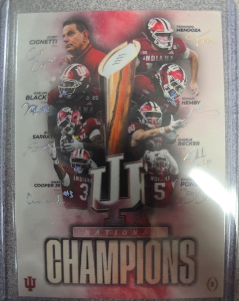 2025 Lindy's Indiana Hoosiers National Champions Football Card — front