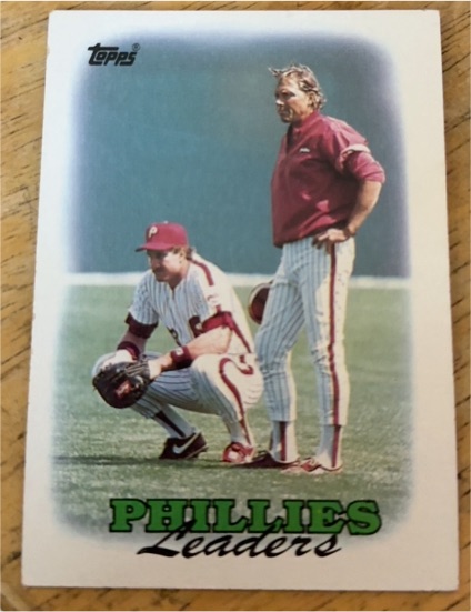 1988 Topps #669 Philadelphia Phillies Team Leaders Mike Schmidt — front