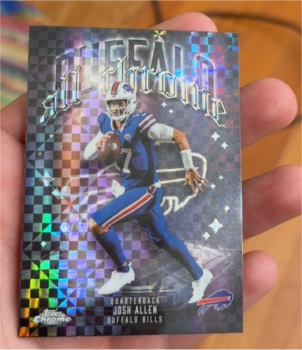 2025 Topps Chrome Football Josh Allen All-Chrome Team X-Fractor #ACT-2 Buffalo Bills — front