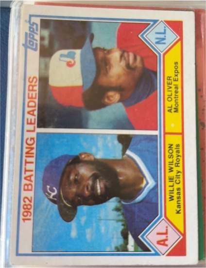 1983 Topps #701 1982 Batting Leaders Willie Wilson / Al Oliver — front