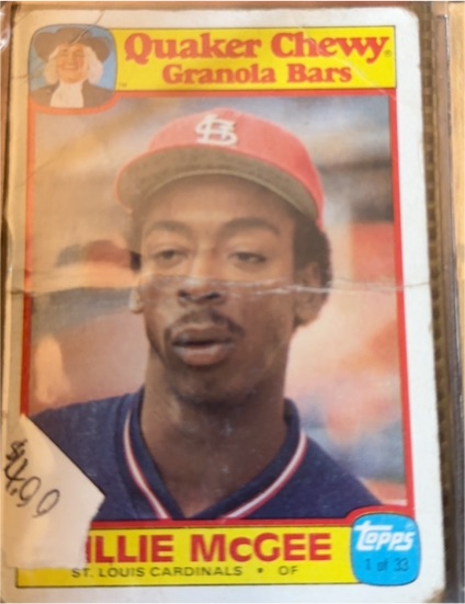 1986 Topps Quaker Chewy Granola Bars #1 Willie McGee — front