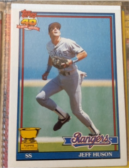 1991 Topps #756 Jeff Huson Texas Rangers — front