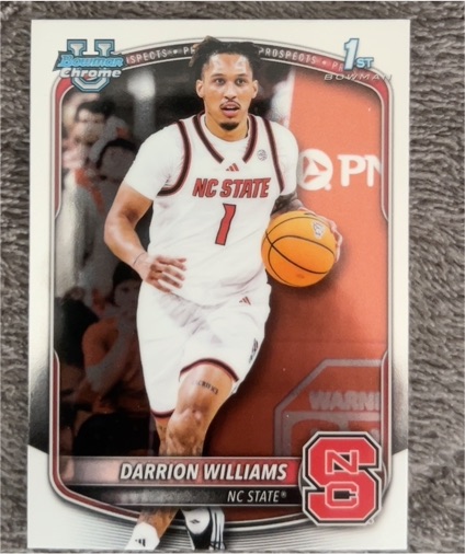 2025-26 Bowman Basketball Prospects Chrome #BCP-36 Darrion Williams — front