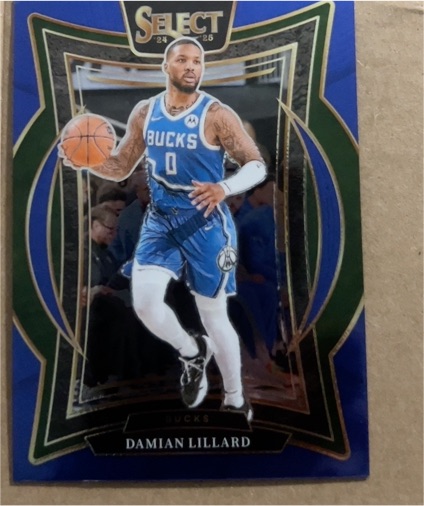 2024-25 Panini Select #55 Damian Lillard Blue Concourse Milwaukee Bucks — front
