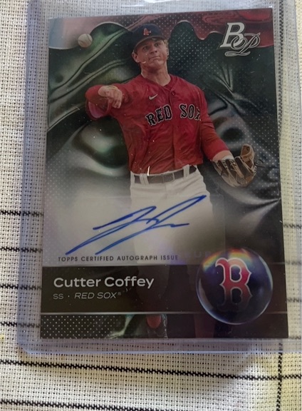 2023 Bowman Platinum #TOP-76 Cutter Coffey Top Prospects Autographs — front