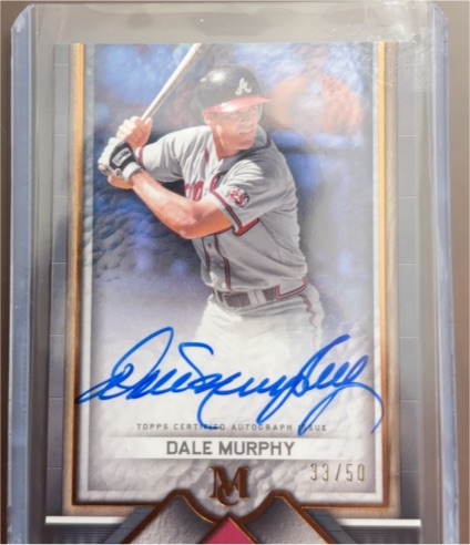 2025 Topps Tribute Dale Murphy On Card Autograph SSP #41/50 Atlanta Braves Auto — front