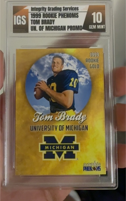 1999 Rookie Phenoms Tom Brady University of Michigan Promo — front