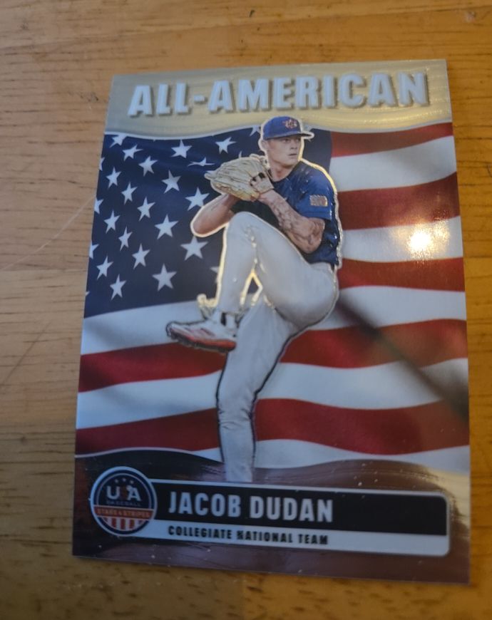 2026 Panini Stars & Stripes #12 Jacob Dudan All-American Insert — front