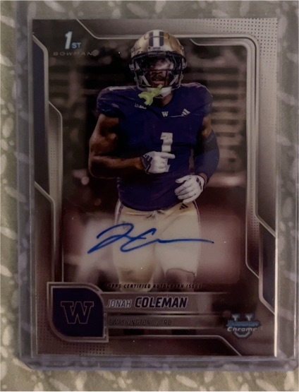 2025 Bowman University Chrome #BCA-JCO Jonah Coleman — front