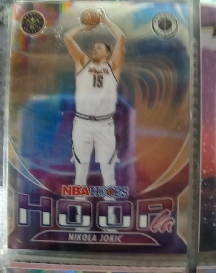 2023-24 Panini NBA Hoops Premium Stock #6 Nikola Jokić Hoopla Silver Prizm — front