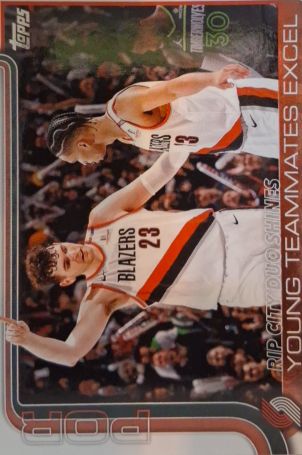 2025-26 Topps #289 Rip City Duo Shines: Young Teammates Excel — front