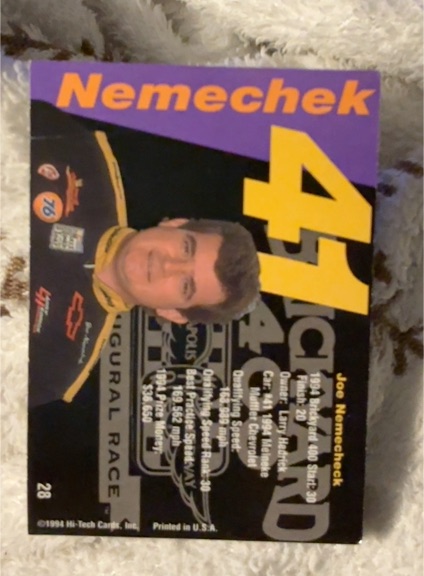 1994 Traks #41 Joe Nemechek — front