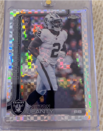 2025 Topps Chrome #322 Ashton Jeanty X-Fractor — front
