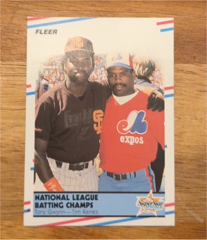 1988 Fleer #631 Tony Gwynn / Tim Raines National League Batting Champs — front