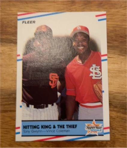 1988 Fleer #634 Tony Gwynn / Vince Coleman Hitting King & The Thief — front