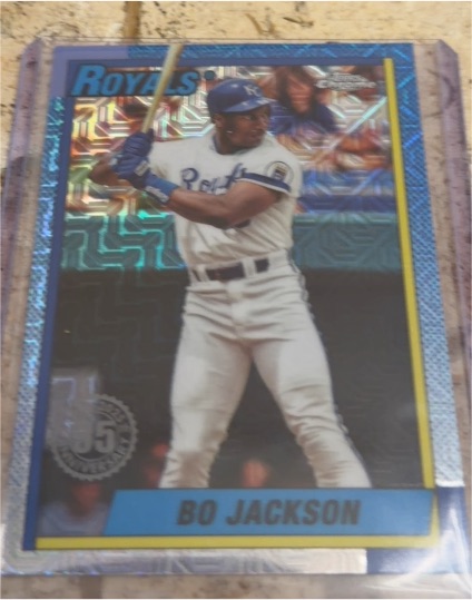 2025 Topps Series 1 #T90C-92 Bo Jackson 1990 Chrome Mojo Silver Pack Royals — front