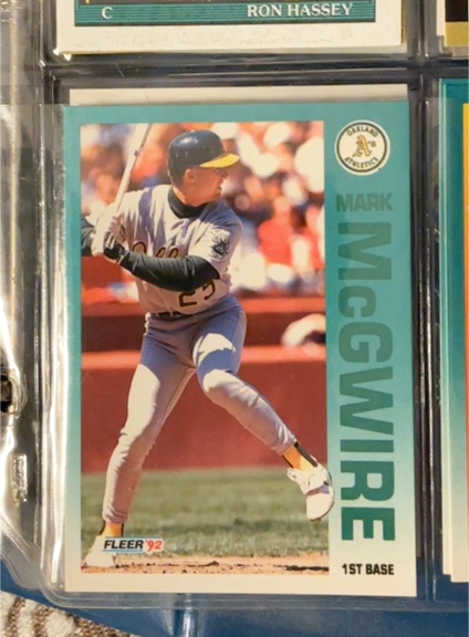 1992 Fleer #262 Mark McGwire — front