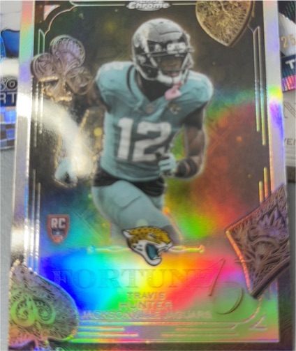 2025 Topps Chrome #F15-20 Travis Hunter Fortune 15 Refractor — front
