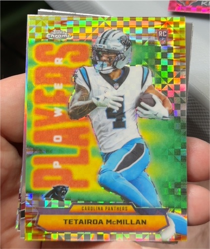 2025 Topps Chrome #PP-28 Tetairoa McMillan Power Players X-Fractor — front