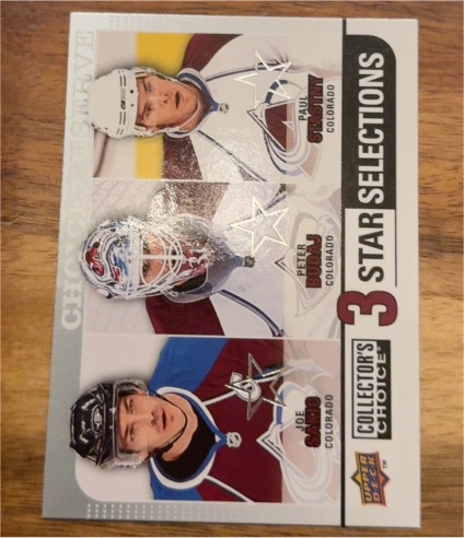 2008-09 Collector's Choice #258 Joe Sakic Peter Budaj Paul Stastny — front