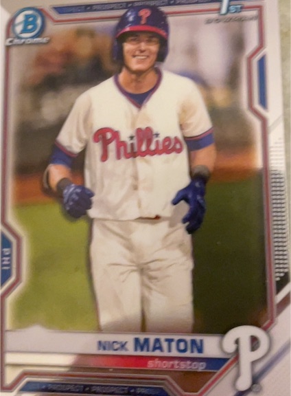 2021 Bowman Chrome #BCP-5 Nick Maton — front