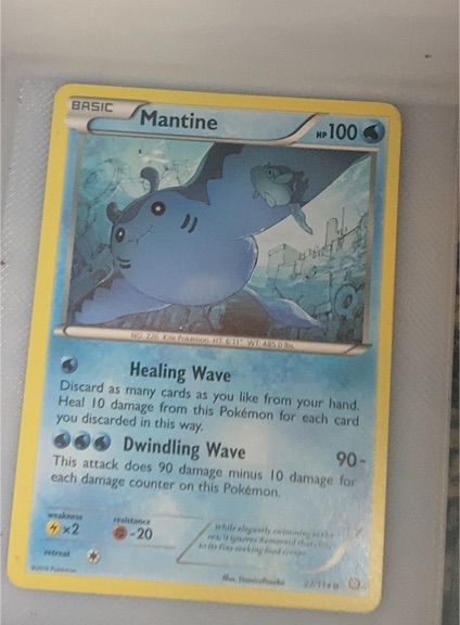 2016 Pokémon XY Steam Siege #27 Mantine — front