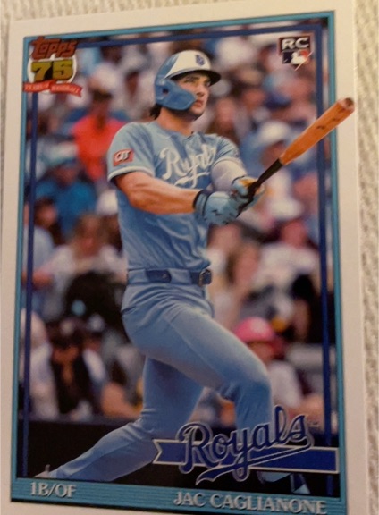 2026 Topps Series 1 75th Anniversary #T91-42 Jac Caglianone — front