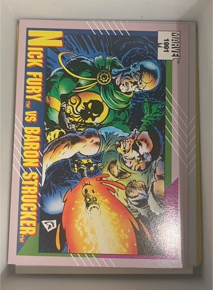 1991 Impel Marvel Universe Series 2 #111 Nick Fury vs Baron Strucker — front