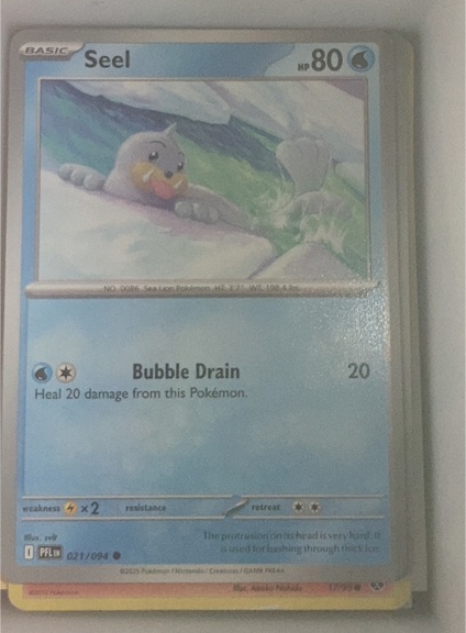 2025 Pokémon TCG Phantasmal Flames #021 Seel — front