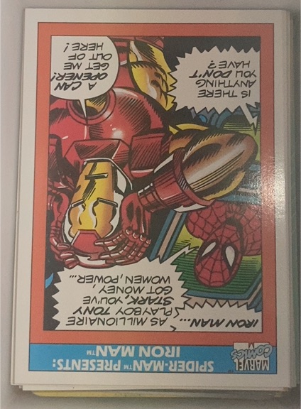 1990 Impel Marvel Universe Series 1 #159 Spider-Man Presents: Iron Man — front