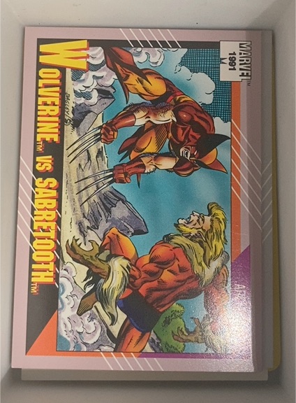 1991 Impel Marvel Universe #93 Wolverine vs Sabretooth — front