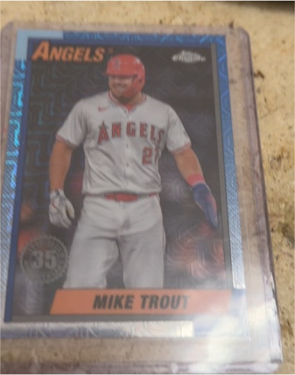 2025 Topps Series 1 #T90C-54 Mike Trout 35th Anniversary Mojo Silver Pack — front