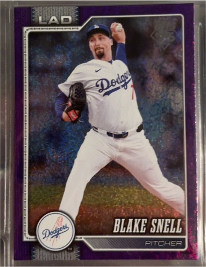 2026 Topps Series 1 #340 Blake Snell Purple Rainbow Foil /250 Los Angeles Dodgers — front