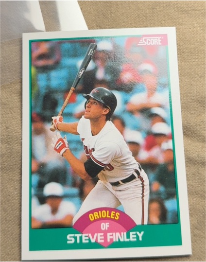 1989 Score Rookie & Traded #95T Steve Finley Baltimore Orioles — front