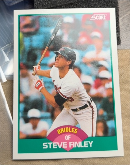 1989 Score Rookie & Traded #95T Steve Finley Baltimore Orioles — front