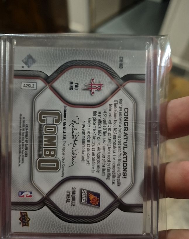 2008 Upper Deck SP Game Used Combo #A2SLZ Shaquille O'Neal Yao Ming — front