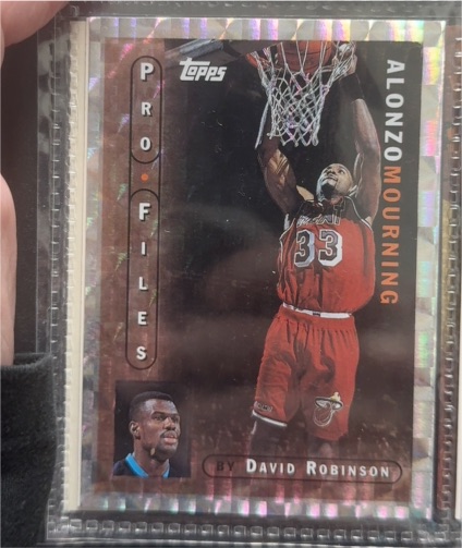 1996 Topps Pro Files #PF-17 Alonzo Mourning — front
