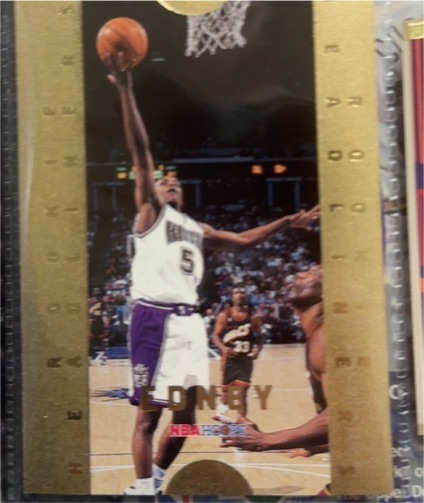 1996 NBA Hoops #8 Tyus Edney Rookie Headliner — front
