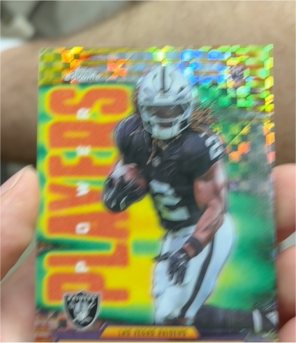 2023 Panini Mosaic Thunder Lane Green Prizm #TL-JJA Josh Jacobs — front