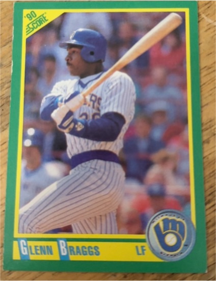 1990 Score #105 Glenn Braggs — front