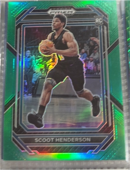 2023-24 Panini Prizm Draft Picks #24 Scoot Henderson Green Prizm Rookie — front