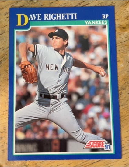 1991 Score #24 Dave Righetti — front
