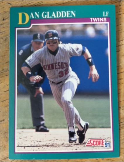1991 Score #163 Dan Gladden — front
