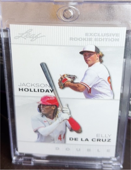 2023 Leaf Exclusive Rookie Edition #ERE-01 Jackson Holliday Elly De La Cruz — front