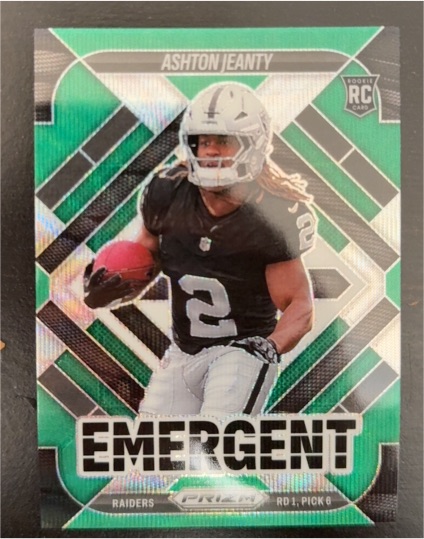 2025 Panini Prizm #10 Ashton Jeanty Emergent Green Wave — front