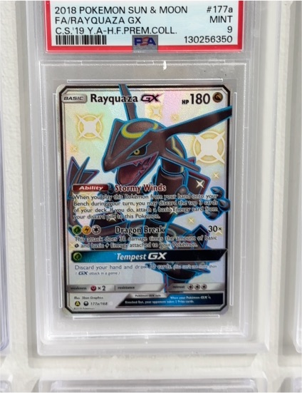 2018 Pokemon Sun & Moon Celestial Storm #177a Rayquaza GX — front
