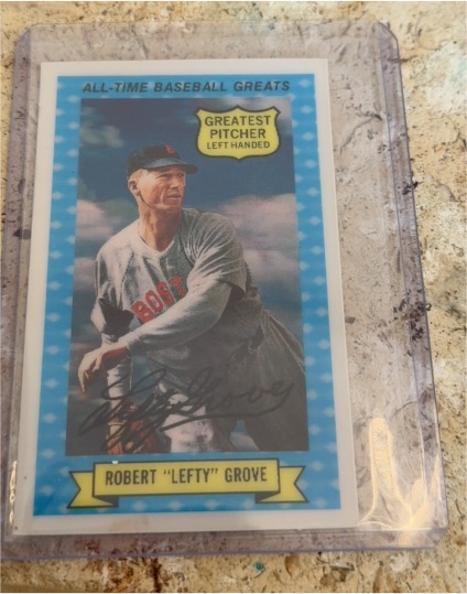 1972 Kellogg's 3-D All-Time Baseball Greats #7 Robert "Lefty" Grove — front