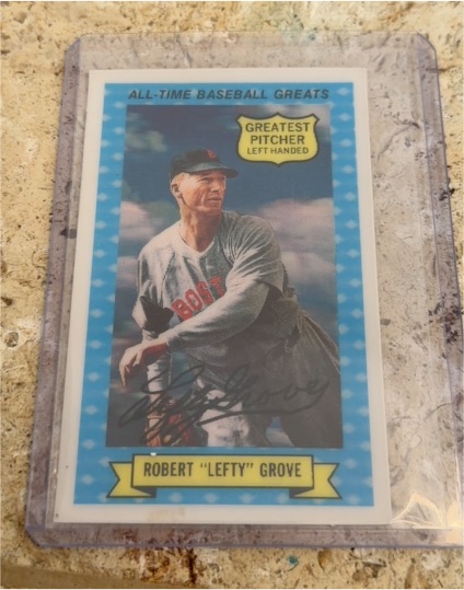1972 Kellogg's 3-D All-Time Baseball Greats #7 Robert "Lefty" Grove — front