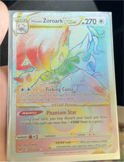 2022 Pokémon TCG Lost Origin #203 Hisuian Zoroark VSTAR — front