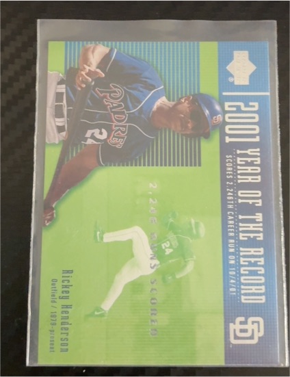 2002 Upper Deck #734 Year of the Record Rickey Henderson — front